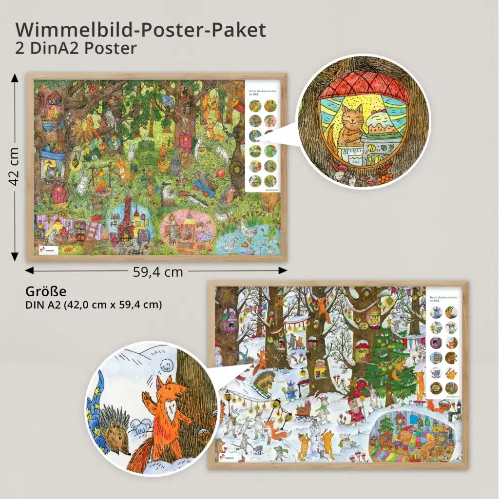 Wimmelbild Poster für Kinder – Sprachförderung und visuelle Wahrnehmung im Fokus